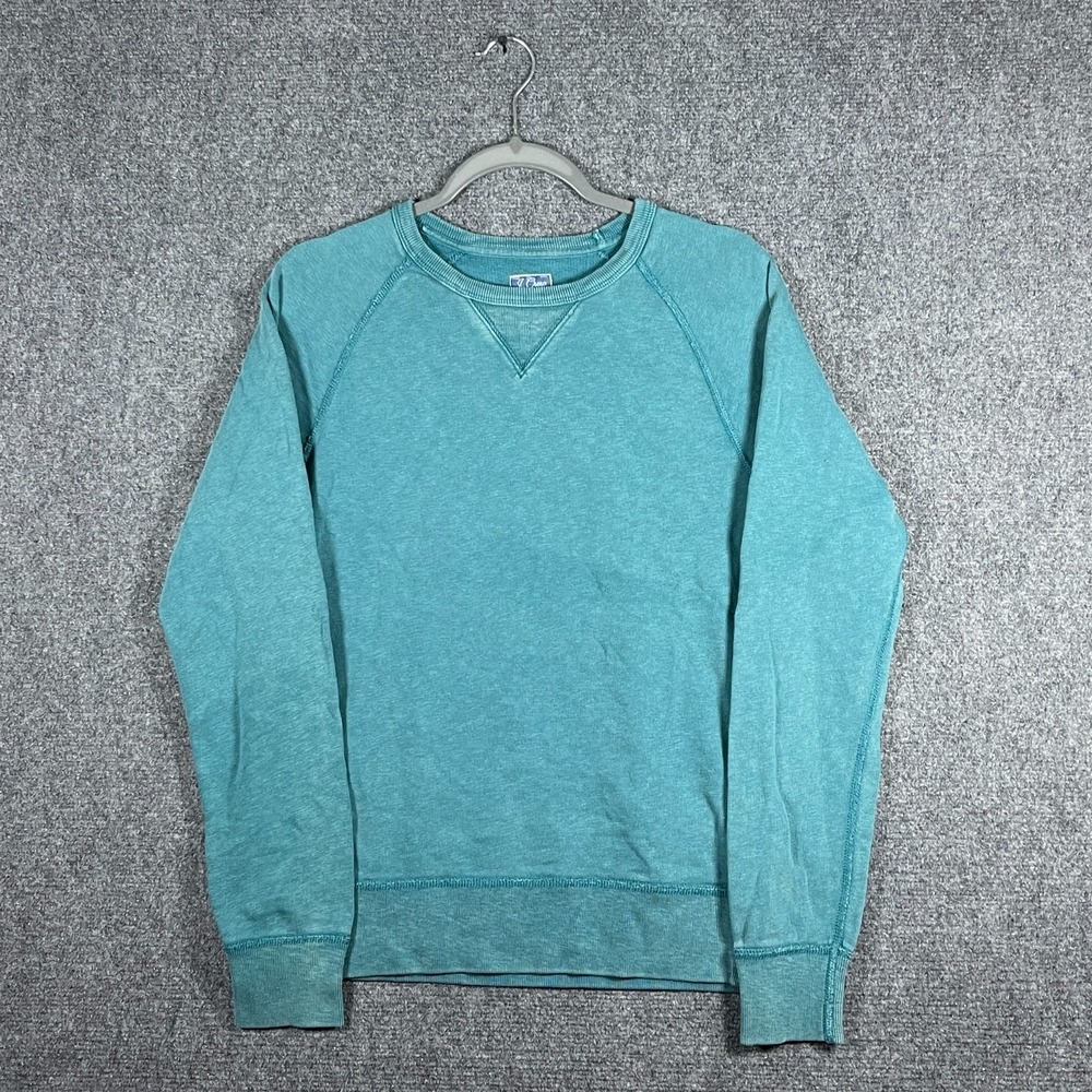 J.Crew Vintage Fleece Crewneck Pullover Sweatshirt Blue Green Mens Size Small